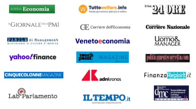 Testate che hanno parlato di Riccardo Zanon: ANSA Economia, Tuttowelfare.info, Il Sole 24 ORE, Il Giornale delle PMI, Corriere dell'Economia, Corriere Nazionale, Parole di Management, Veneto Economia, Uomo & Manager, Yahoo Finance, Touchpoint Magazine, Politicamente Corretto, Cinque Colonne Magazine, Adnkronos, Finanza Report, Lab Parlamento, Il Tempo, DMC